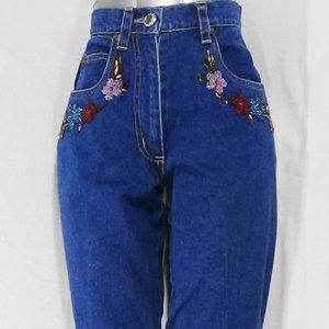 CAROL LITTLE BEADED FRONT JEANS SZ 6